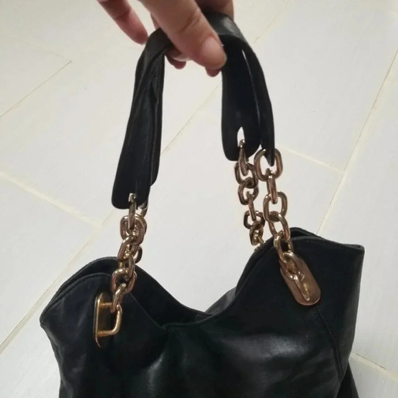 Michael Kors Lilly Black Leather Hobo  Bag 35T0GLLT3L - Picture 9 of 15